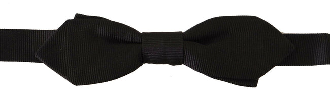 Dolce & Gabbana Black Solid 100% Silk Adjustable Neck Papillon Tie - GENUINE AUTHENTIC BRAND LLC  