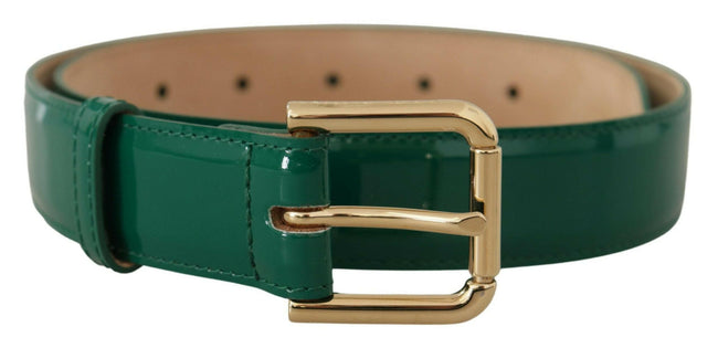 Dolce & Gabbana Green Patent Leather Logo Engraved Buckle Belt - GENUINE AUTHENTIC BRAND LLC  