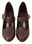 Dolce & Gabbana Brown Floral Crystal CINDERELLA Heels Shoes - GENUINE AUTHENTIC BRAND LLC  