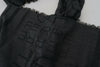 GF Ferre Black Wool Knitted Neck Wrap Shawl Fringes Scarf - GENUINE AUTHENTIC BRAND LLC  