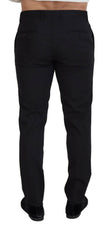 Dolce & Gabbana Black Wool Chino Formal Pants - GENUINE AUTHENTIC BRAND LLC  