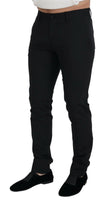 Dolce & Gabbana Black Wool Chino Formal Pants - GENUINE AUTHENTIC BRAND LLC  