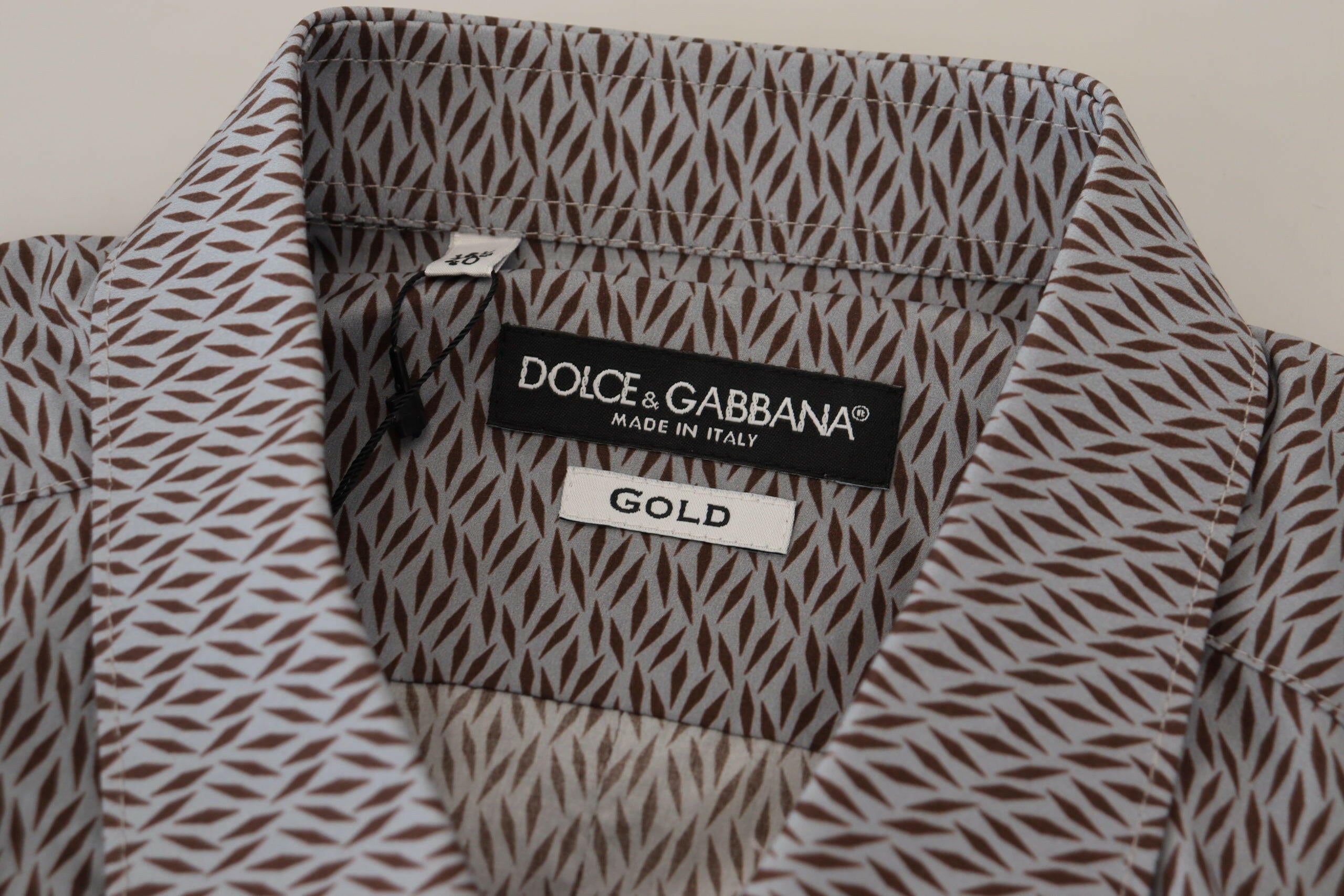 Dolce & Gabbana Gray Brown GOLD Slim Fit Dress Formal Shirt - GENUINE AUTHENTIC BRAND LLC  