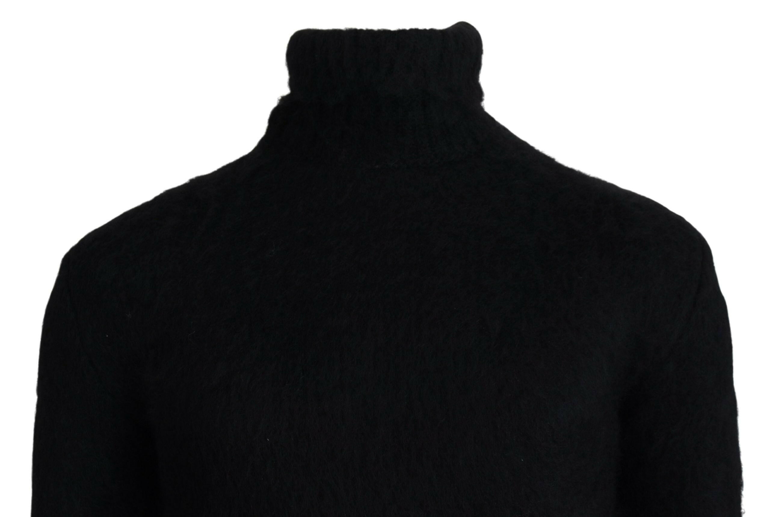 Dolce & Gabbana Black Gold Turtleneck Mohair Pullover Mens Sweater - GENUINE AUTHENTIC BRAND LLC  