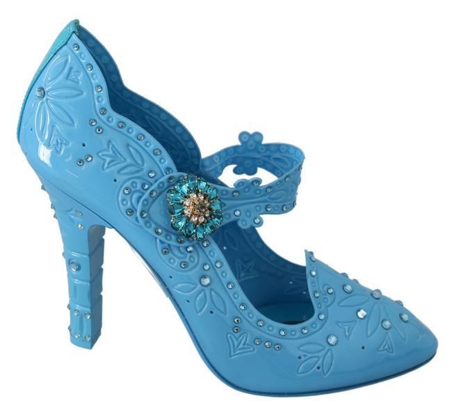 Dolce & Gabbana Blue Floral Crystal CINDERELLA Heels Shoes - GENUINE AUTHENTIC BRAND LLC  