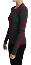 Dolce & Gabbana Multicolor Stripes Crew Neck Pullover Sweater - GENUINE AUTHENTIC BRAND LLC  