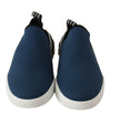 Dolce & Gabbana Blue Stretch Flats Logo Loafers Sneakers Shoes - GENUINE AUTHENTIC BRAND LLC  