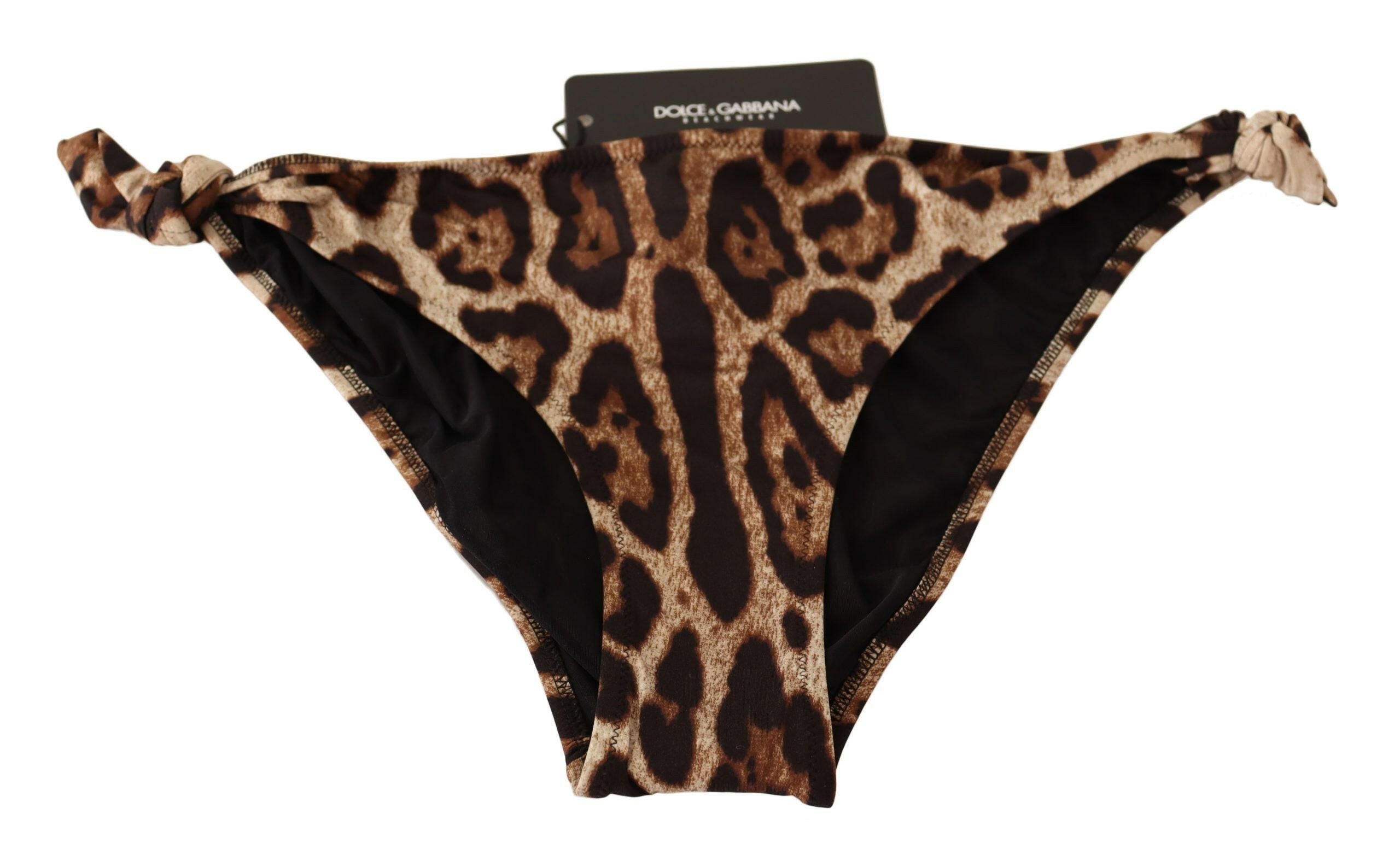 Dolce & Gabbana Bikini Bottom Brown Leopard Print Swimsuit Swimwear - GENUINE AUTHENTIC BRAND LLC  