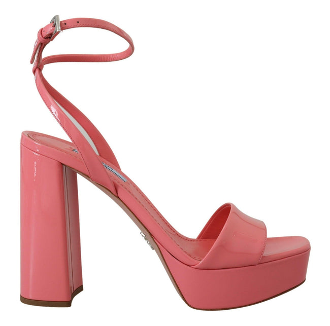 Prada Pink Patent Sandals Ankle Strap Heels Sandal - GENUINE AUTHENTIC BRAND LLC  