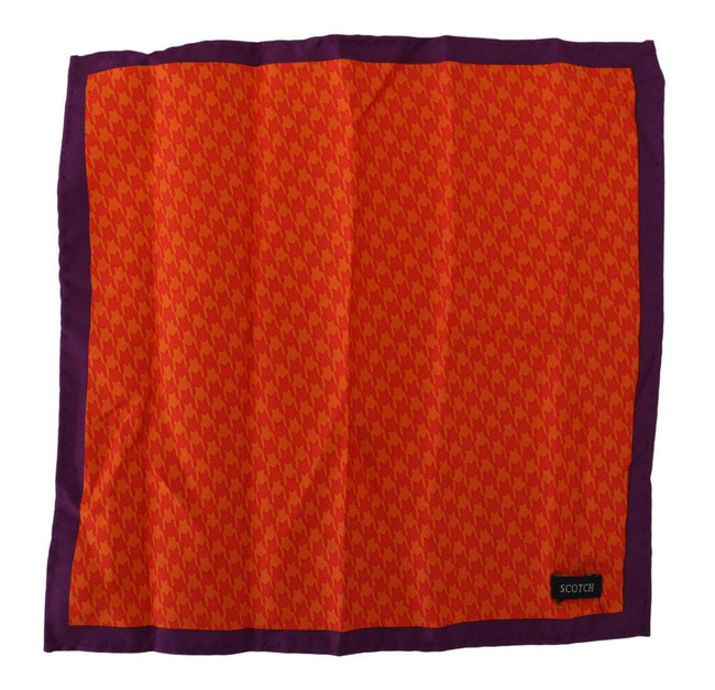 Scotch & Soda Orange Purple Silk Square Handkerchief Scarf - GENUINE AUTHENTIC BRAND LLC  