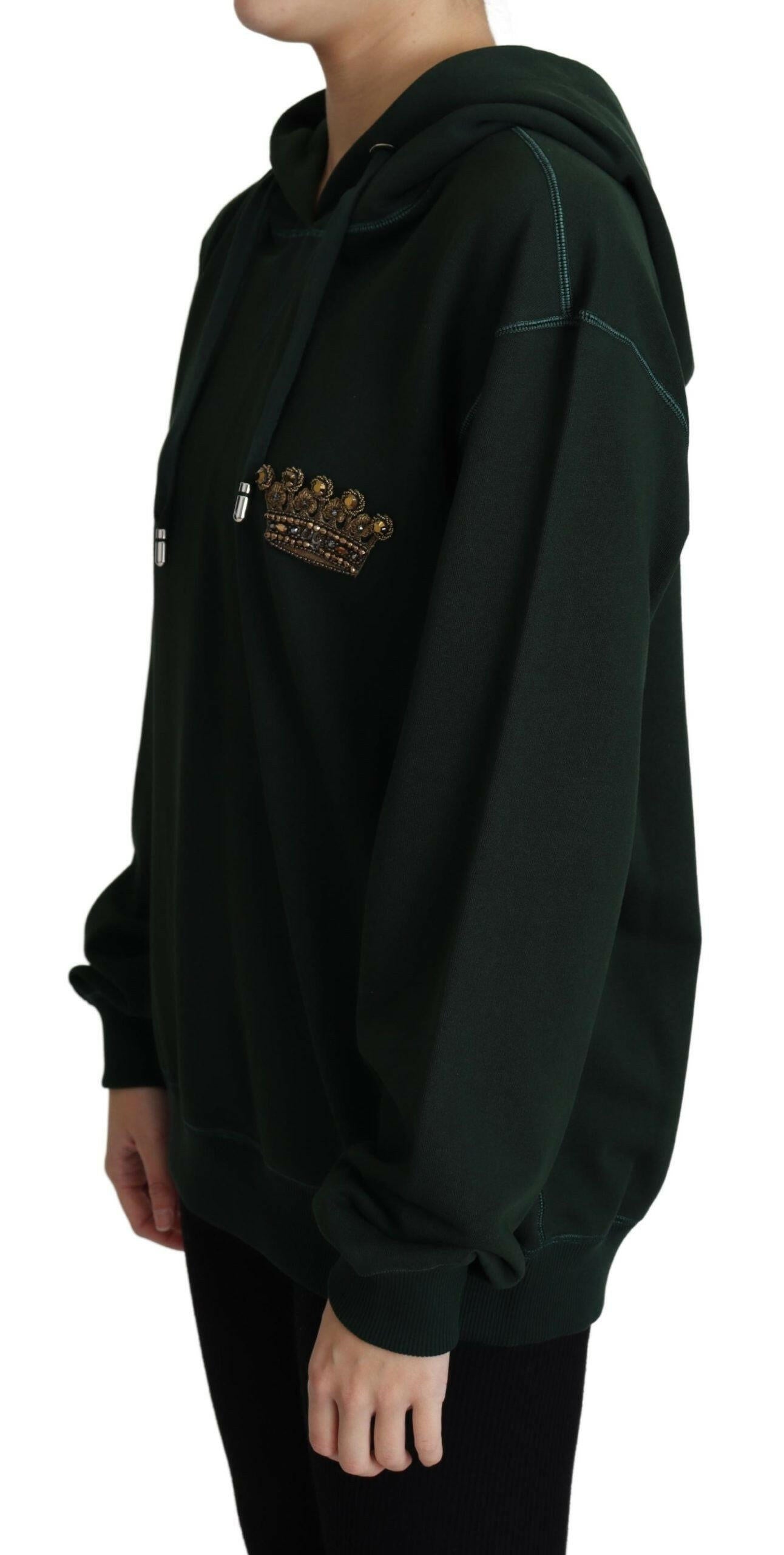 Dolce & Gabbana Dark Green Crown Embroidery Hoodie - GENUINE AUTHENTIC BRAND LLC  