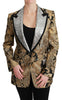 Dolce & Gabbana Black Gold Jacquard Blazer Jacket - GENUINE AUTHENTIC BRAND LLC  