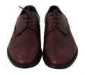 Dolce & Gabbana Red Bordeaux Leather Derby Formal Shoes - GENUINE AUTHENTIC BRAND LLC  