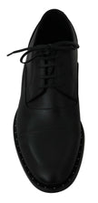 Dolce & Gabbana Black Leather Derby Formal Shoes - GENUINE AUTHENTIC BRAND LLC  