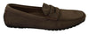 Dolce & Gabbana Brown Leather Flat Slip On Mocassin Shoes - GENUINE AUTHENTIC BRAND LLC  