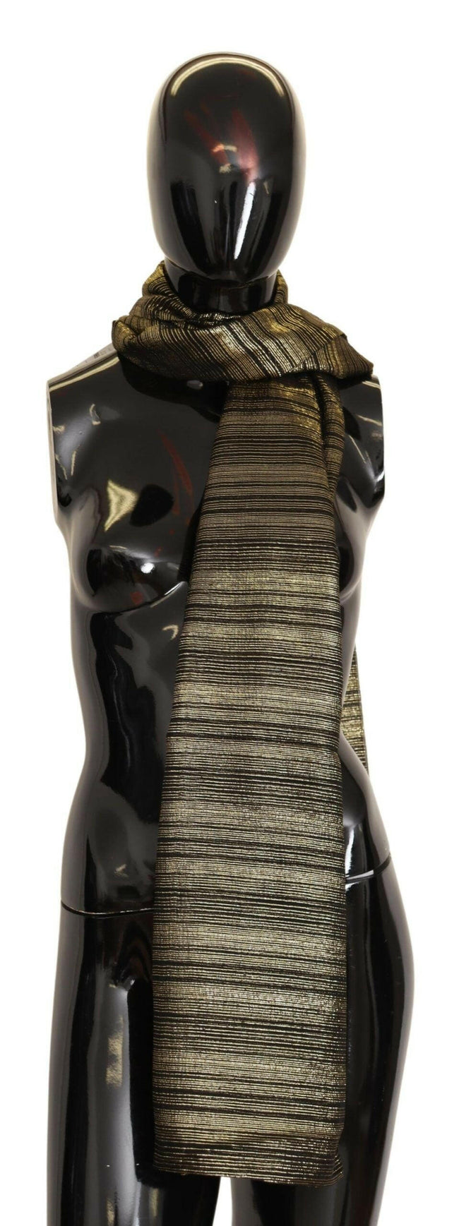 Dolce & Gabbana Metallic Gold Silk Stretch Shawl Wrap Scarf - GENUINE AUTHENTIC BRAND LLC  