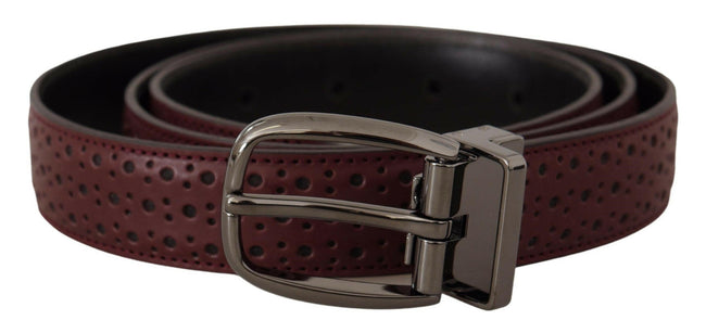 Dolce & Gabbana Brown Perforated Leather Metal Buckle Belt - GENUINE AUTHENTIC BRAND LLC  