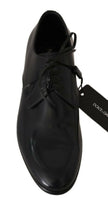 Dolce & Gabbana Blue Leather Polished Dress Derby Shoes - GENUINE AUTHENTIC BRAND LLC  