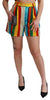 Dolce & Gabbana Multicolor Riga Pittorica Mini Shorts - GENUINE AUTHENTIC BRAND LLC  