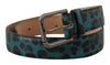 Dolce & Gabbana Blue Green Leopard Print Logo Metal Waist Buckle Belt - GENUINE AUTHENTIC BRAND LLC  
