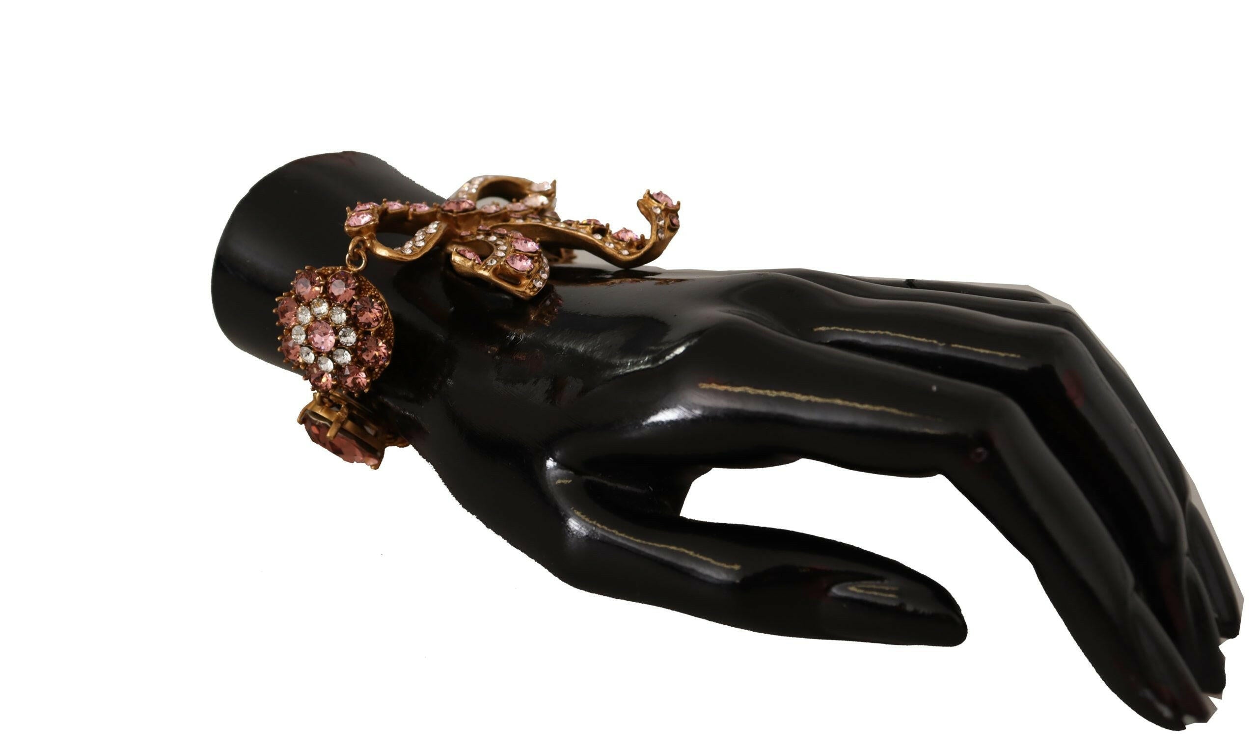 Dolce & Gabbana Gold Brass Chain Baroque Crystal Embellished Bracelet - GENUINE AUTHENTIC BRAND LLC  