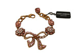 Dolce & Gabbana Gold Brass Chain Baroque Crystal Embellished Bracelet - GENUINE AUTHENTIC BRAND LLC  