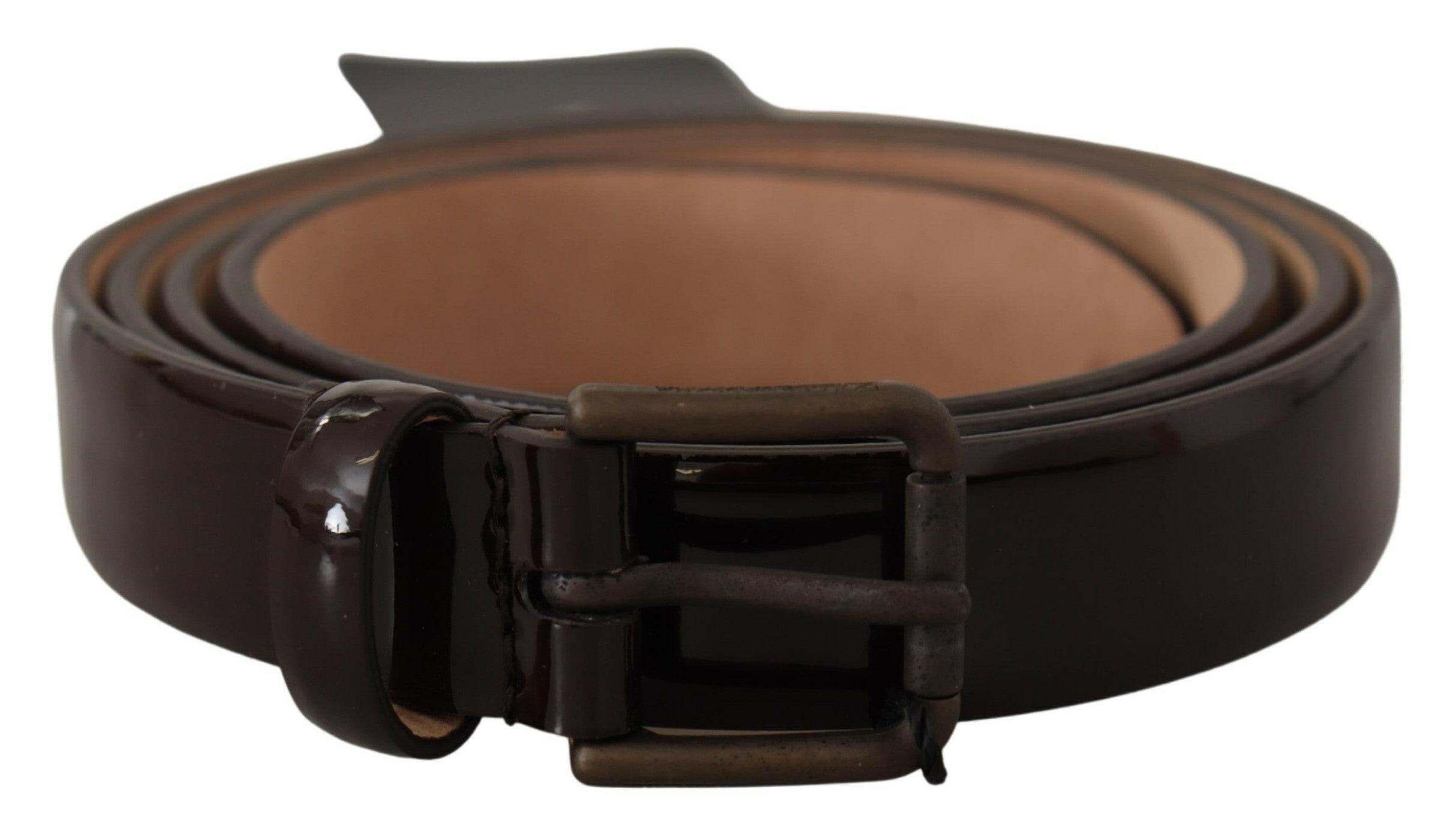 Dolce & Gabbana Black Patent Leather Logo Metal Waist Buckle Belt - GENUINE AUTHENTIC BRAND LLC  