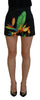 Dolce & Gabbana Black Leaves Print High Waist Hot Pants Shorts - GENUINE AUTHENTIC BRAND LLC  