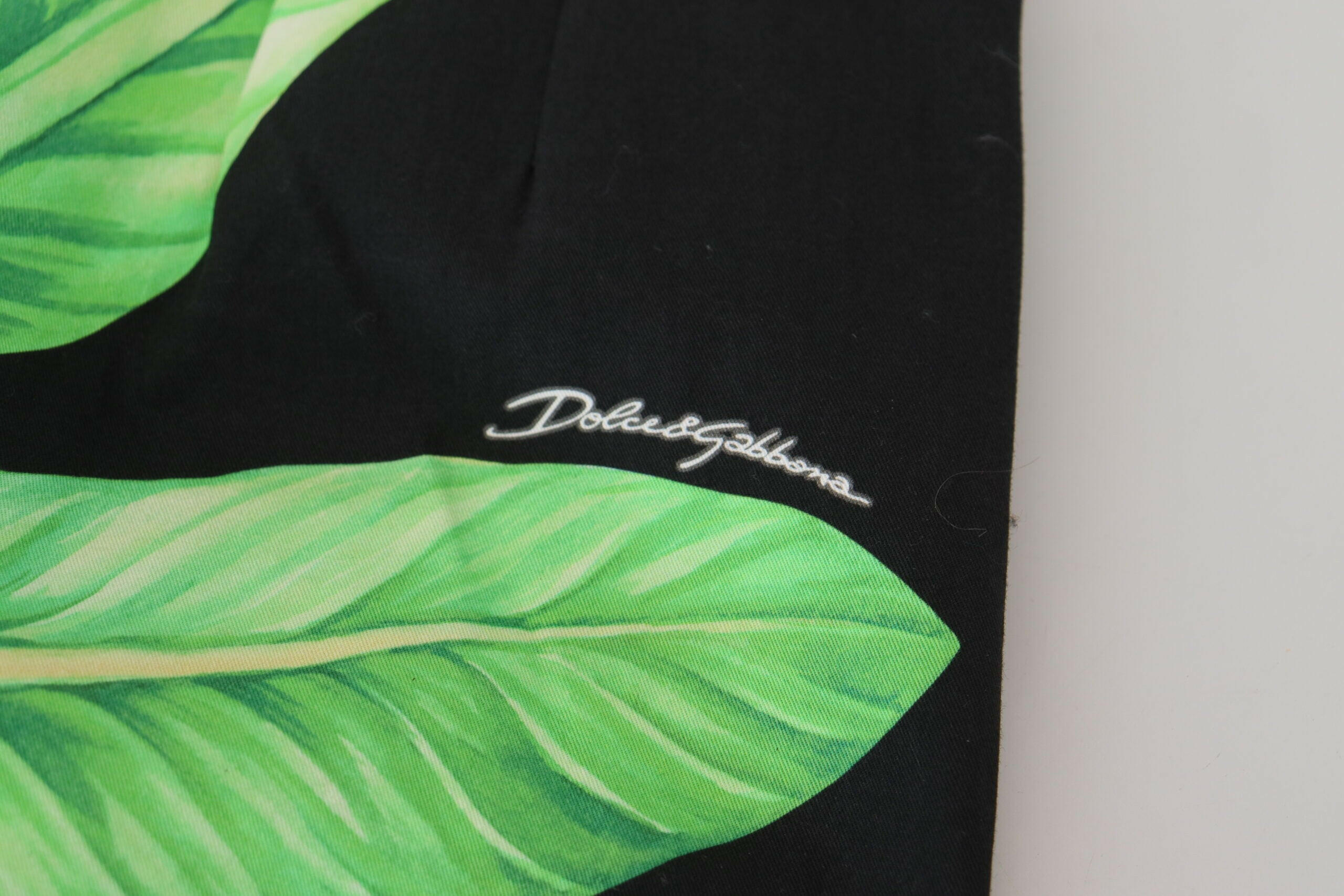 Dolce & Gabbana Black Leaves Print High Waist Hot Pants Shorts - GENUINE AUTHENTIC BRAND LLC  