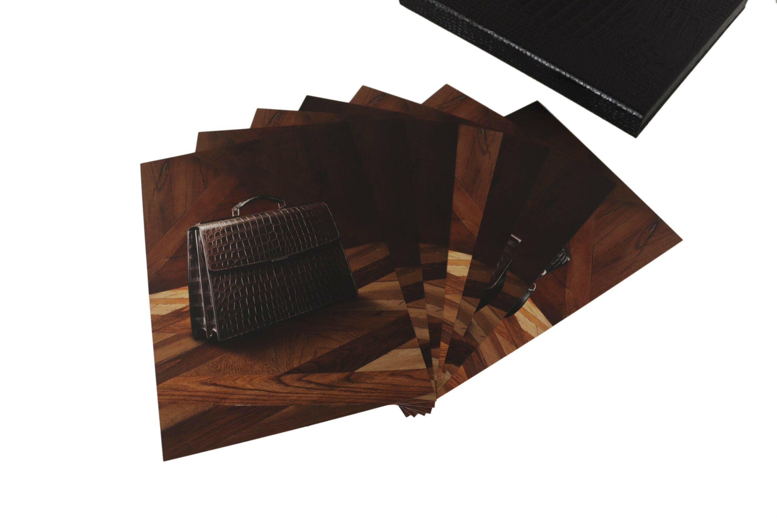 Dolce & Gabbana Black Leather Booklet Decor Mens Case Catalogue Folding Book - GENUINE AUTHENTIC BRAND LLC  