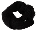 Dolce & Gabbana Black Virgin Wool Knitted Wrap Shawl Scarf - GENUINE AUTHENTIC BRAND LLC  