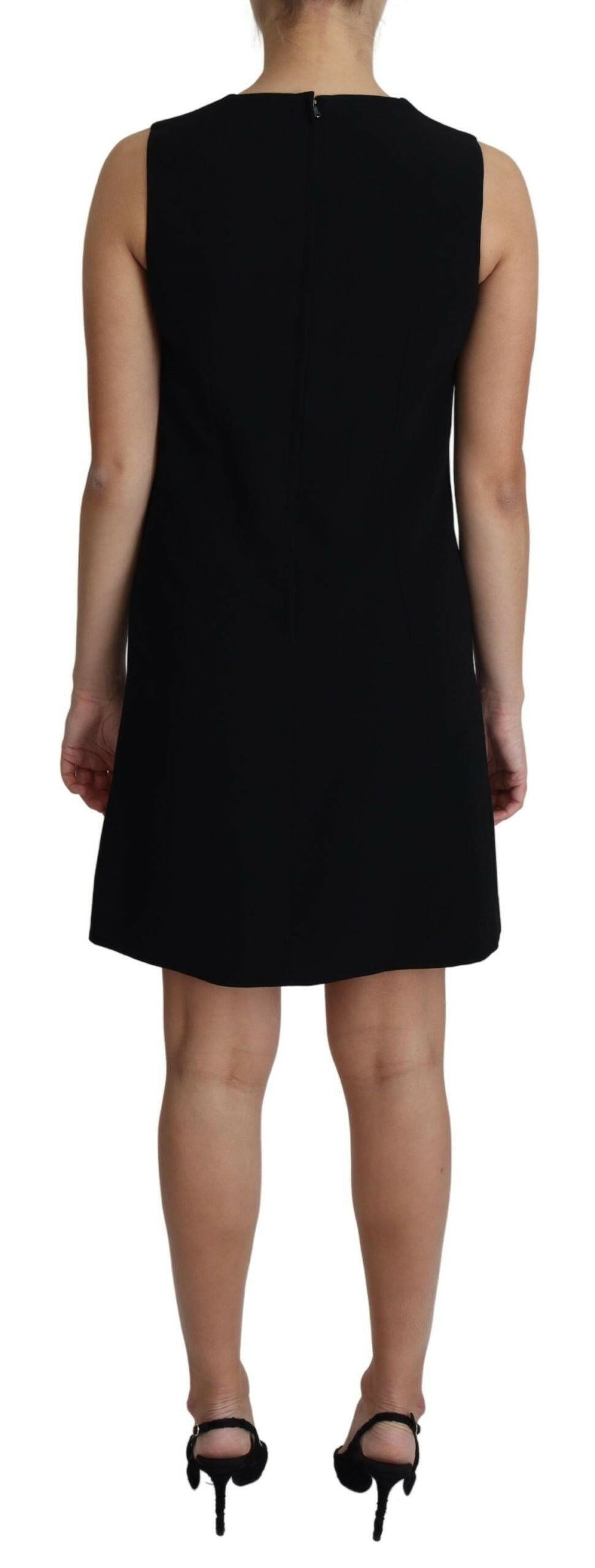 Dolce & Gabbana Black Viscose Stretch A-line Shift Mini Dress - GENUINE AUTHENTIC BRAND LLC  