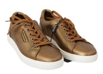 Dolce & Gabbana Gold Leather Mens Casual Sneakers - GENUINE AUTHENTIC BRAND LLC  