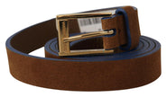 Dolce & Gabbana Dark Brown Blue Leather Gold Metal Buckle Belt - GENUINE AUTHENTIC BRAND LLC  