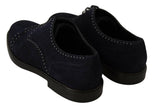 Dolce & Gabbana Blue Suede Leather Derby Studded Shoes - GENUINE AUTHENTIC BRAND LLC  