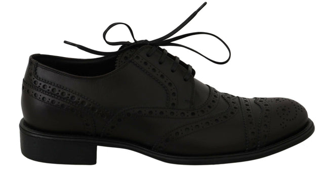 Dolce & Gabbana Black Leather Wingtip Oxford Dress  Shoes - GENUINE AUTHENTIC BRAND LLC  