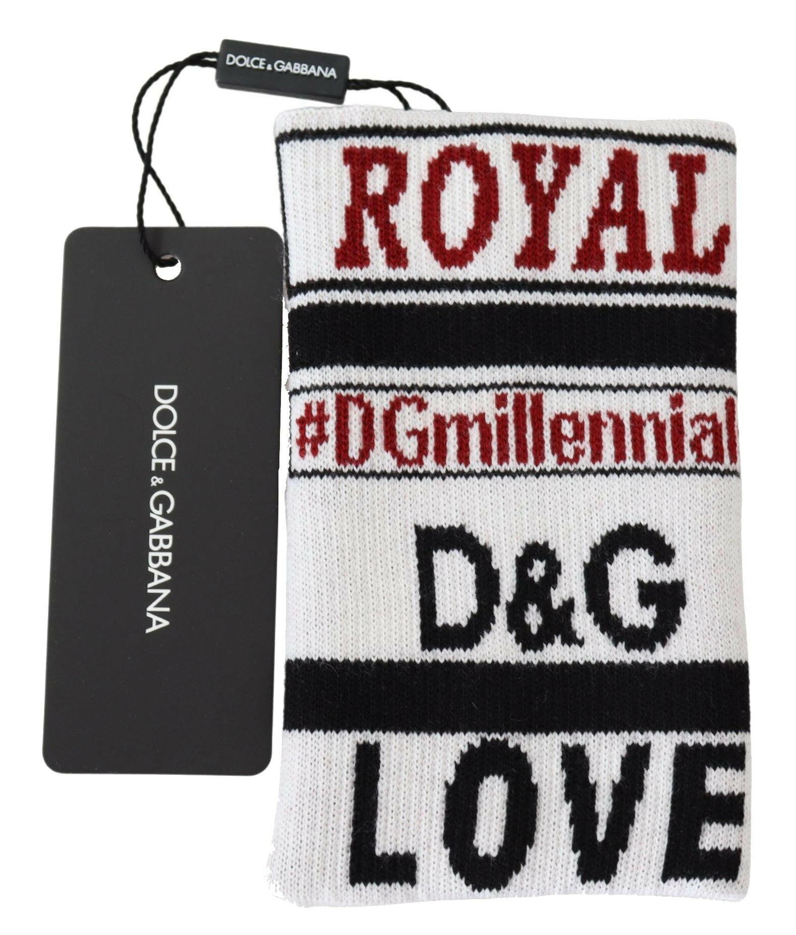 Dolce & Gabbana Multicolor Wool Knit D&G Love Wristband Wrap - GENUINE AUTHENTIC BRAND LLC  
