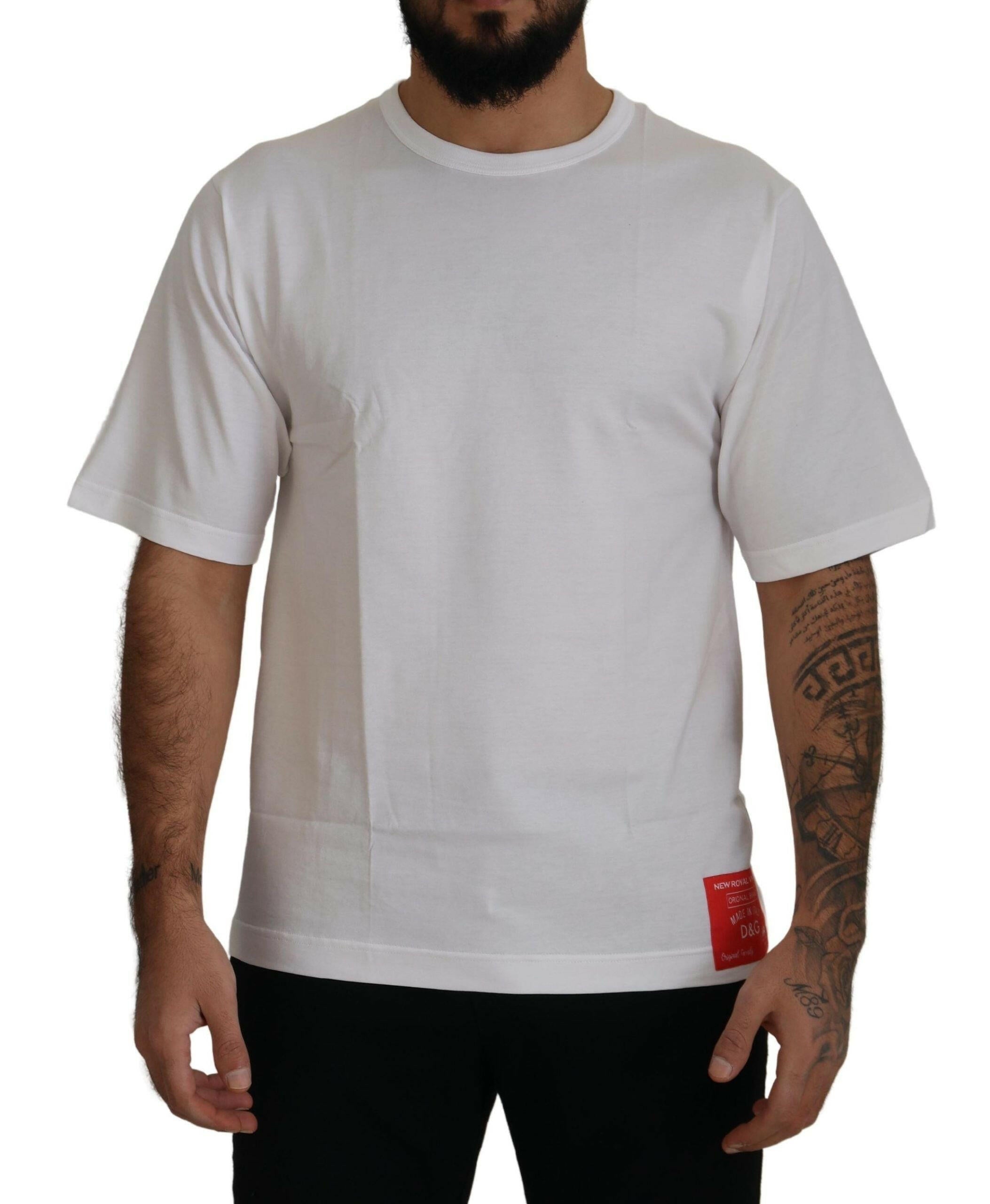 Dolce & Gabbana White DG Logo Patch Short Sleeve T-shirt - GENUINE AUTHENTIC BRAND LLC  