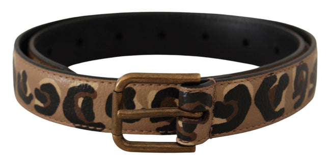 Dolce & Gabbana Brown Leopard Print Vintage Metal Waist Buckle Belt - GENUINE AUTHENTIC BRAND LLC  
