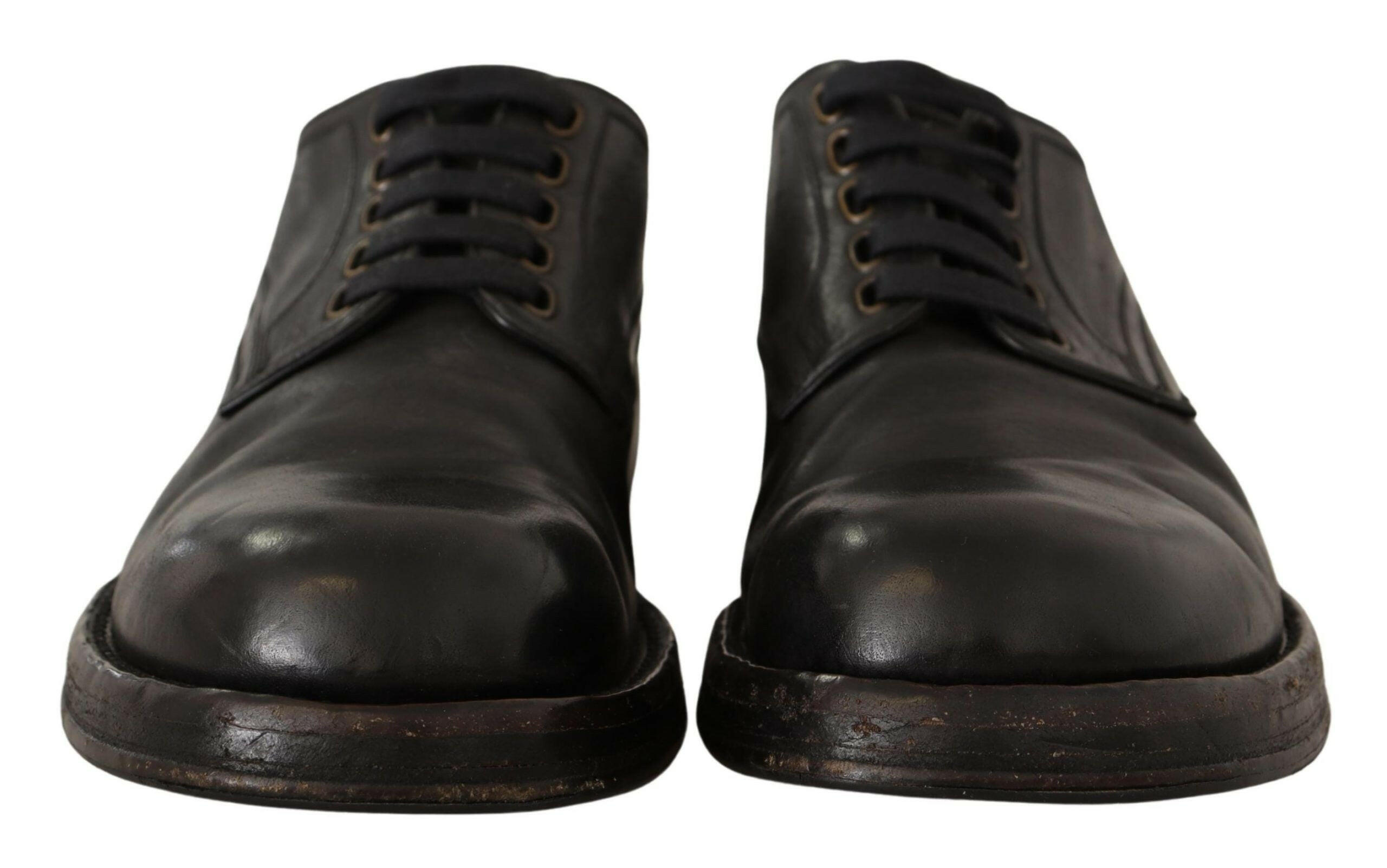Dolce & Gabbana Black Leather Formal Lace Up Shoes - GENUINE AUTHENTIC BRAND LLC  