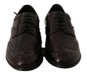 Dolce & Gabbana Brown Leather Broques Oxford Wingtip Shoes - GENUINE AUTHENTIC BRAND LLC  