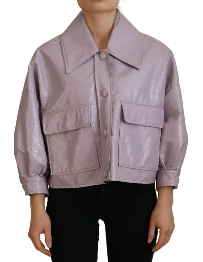 Dolce & Gabbana Purple Cotton Button Down Cropped Jacket - GENUINE AUTHENTIC BRAND LLC  