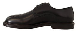 Dolce & Gabbana Black Leather Dress Formal Derby Shoes - GENUINE AUTHENTIC BRAND LLC  
