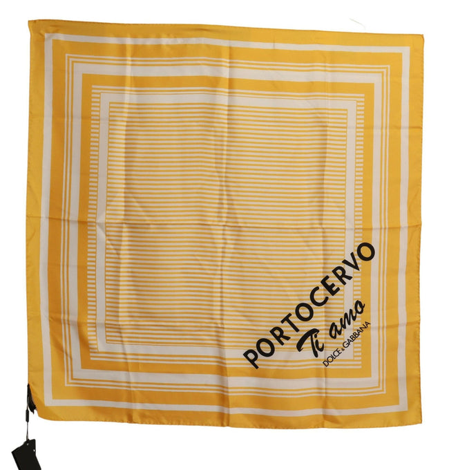 Dolce & Gabbana Yellow Striped Silk Square Foulard Scarf - GENUINE AUTHENTIC BRAND LLC  