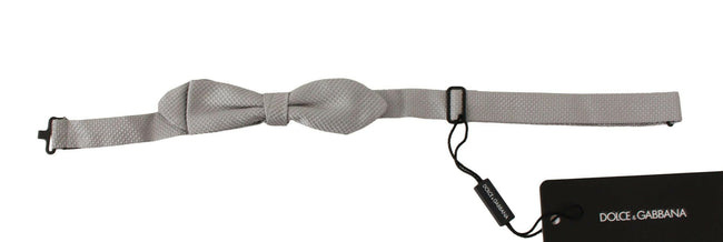 Dolce & Gabbana Gray 100% Silk Faille Adjustable Neck Bow Tie Papillon - GENUINE AUTHENTIC BRAND LLC  