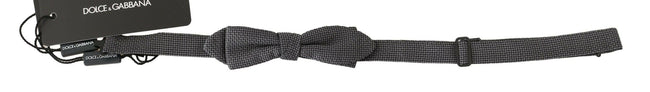 Dolce & Gabbana Gray Patterned Silk Adjustable Neck Bow Tie Papillon - GENUINE AUTHENTIC BRAND LLC  