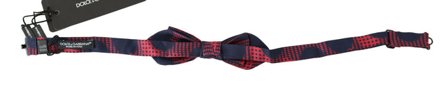 Dolce & Gabbana Elegant Red Checkered Silk Bow Tie.