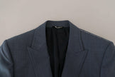 Dolce & Gabbana Blue Wool Stretch Slim Fit Jacket Blazer - GENUINE AUTHENTIC BRAND LLC  