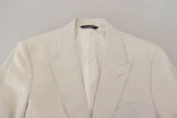 Dolce & Gabbana White Linen Slim Fit Jacket Blazer - GENUINE AUTHENTIC BRAND LLC  