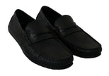 Dolce & Gabbana Black Lizard Leather Flat Loafers Shoes - GENUINE AUTHENTIC BRAND LLC  